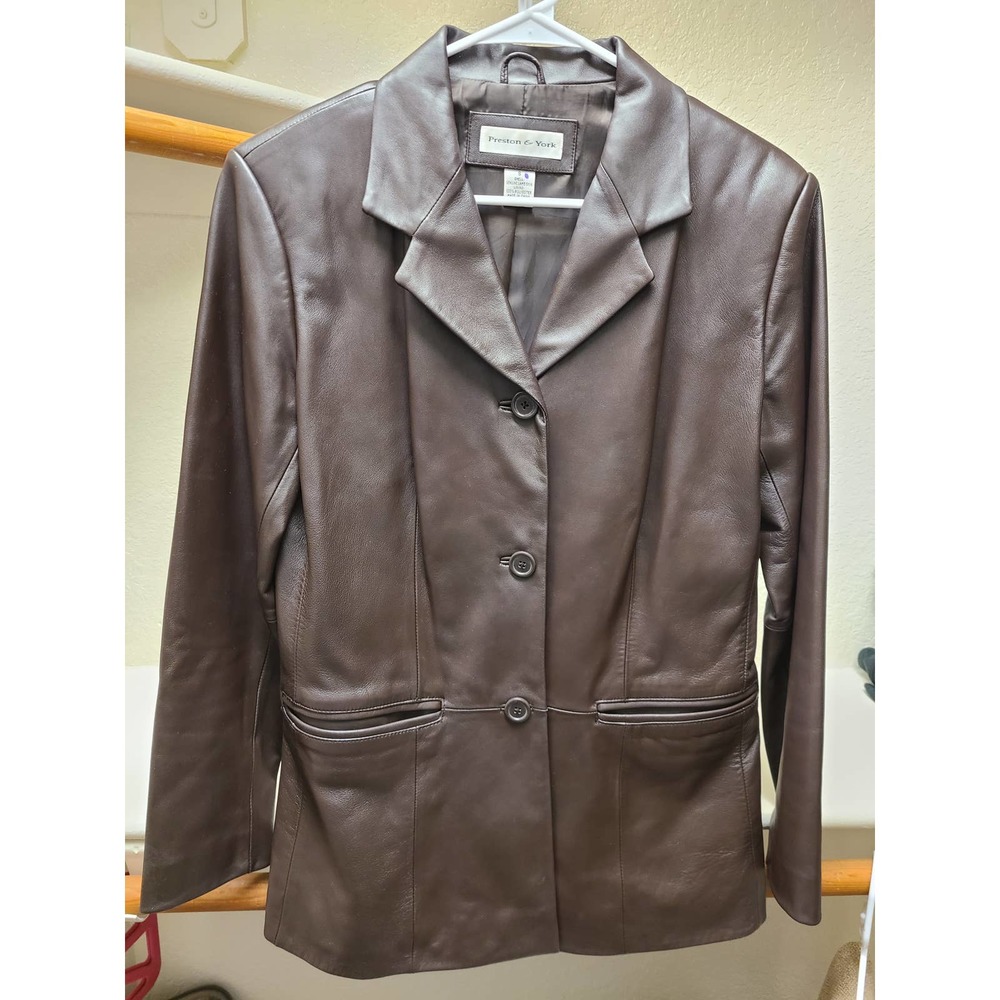Jones New York Brown Leather Lamb Skin Jacket-Sm